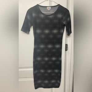 Lularoe Super Comfortable Dress XXS Black Geometric Pattern